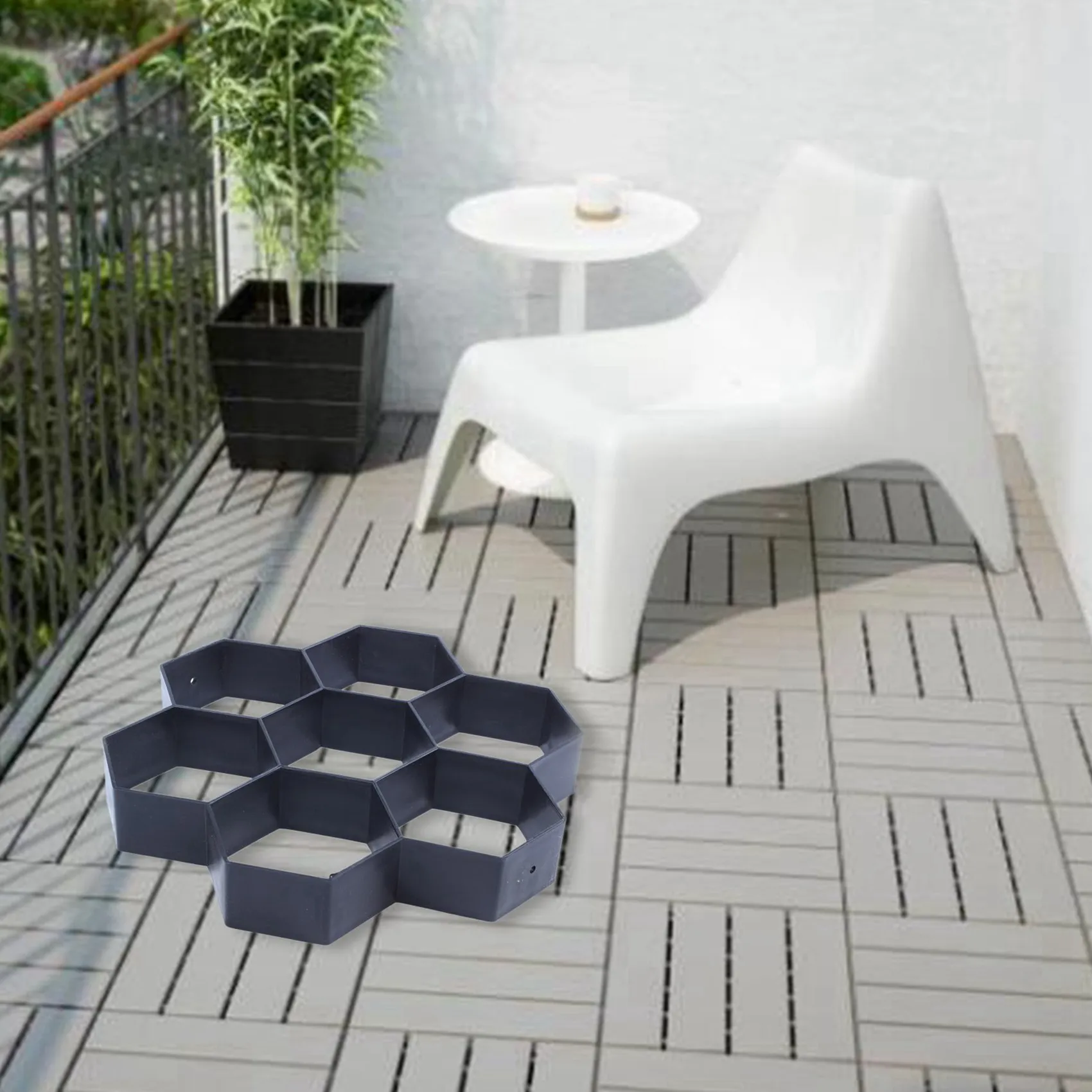 ABWR-3X DIY Patio Walk Maker Stepping Stone Concrete Paver Mold Reusable Path Maker Mold Garden Paving Stone Molds 30 X 30Cm view 2
