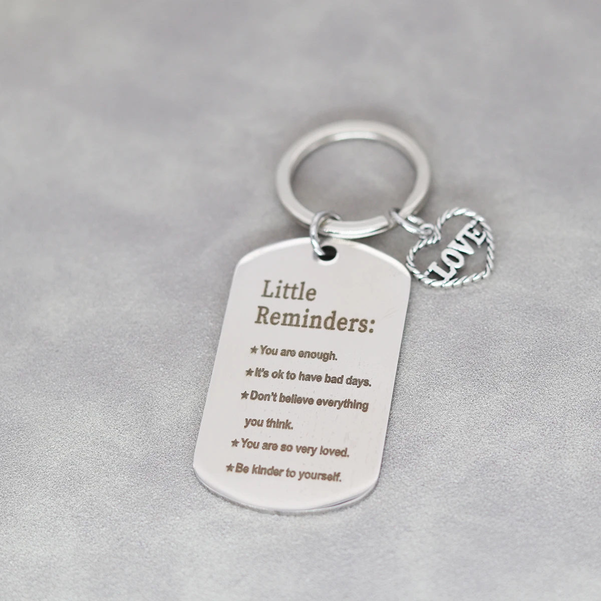 Heart Keychain Little Reminders You Are Enough It\'s Ok To Have Bad Days High Quality Stainless Steel Keyring Inspiration Gifts