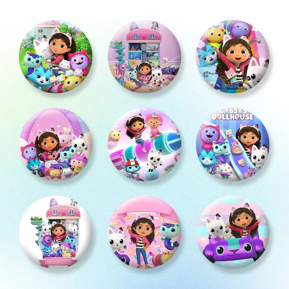 

Cartoon G-Gabbys Dollhouse Button Pins Backpack Clothing Decor Brooch Badge Jewelry Gifts for Kids