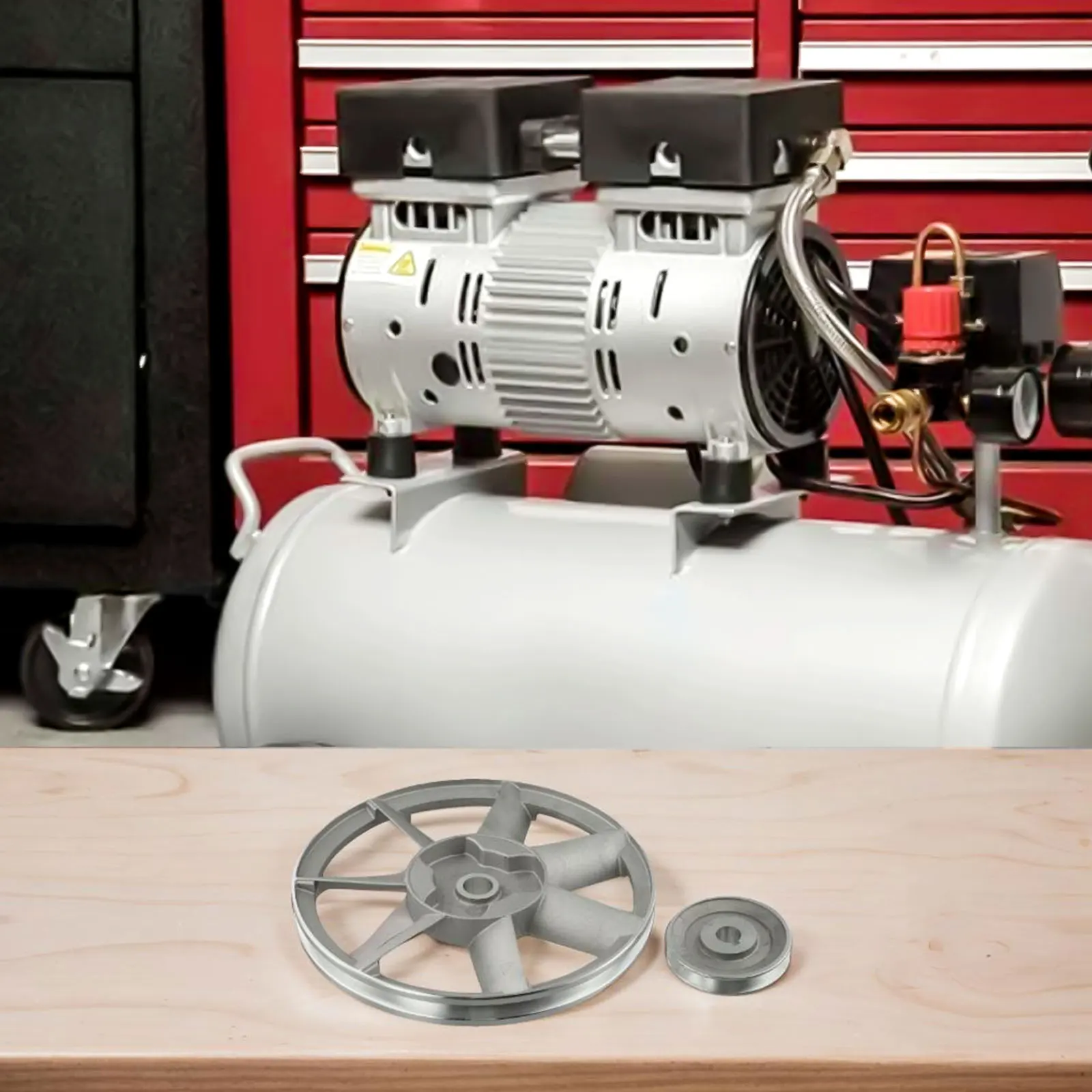 For Air Compressor Pulley Set with AType Triangle Belt 265mm Flywheel Pulley and Motor Pulley for Efficient Power Transfer