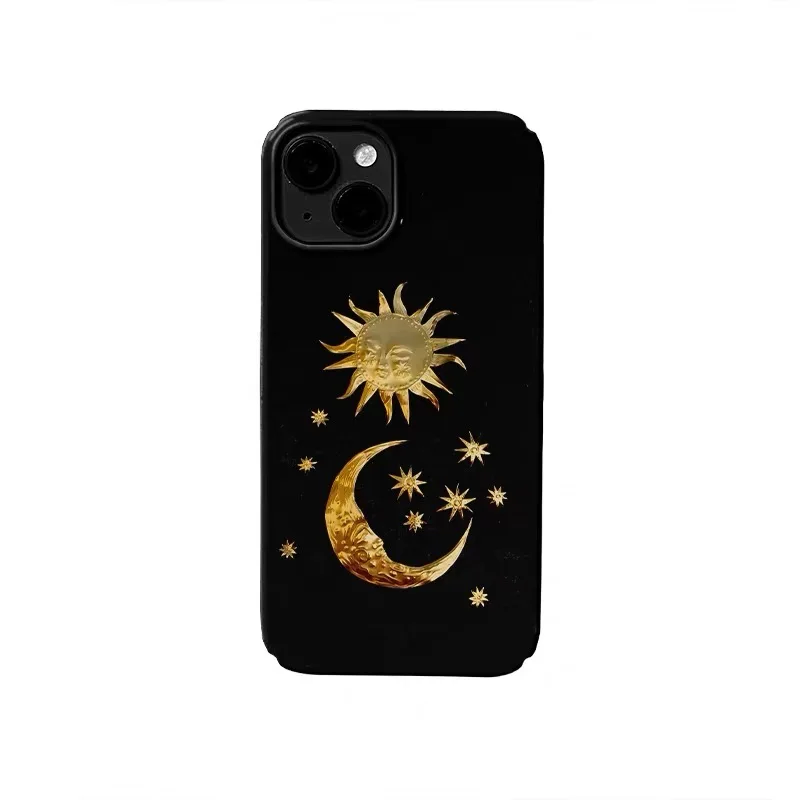 

Golden Sun Moon Same Frame Phone Case for IPHONE 17 Air 16E 15 PROMAX 14 Plus 13 12 MINI 11 PRO 16Plus XR XS Acrylic Phone Cover