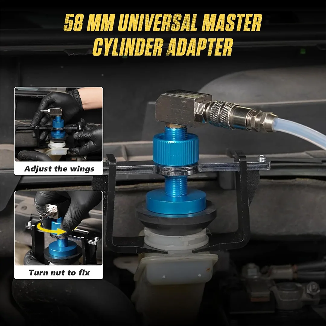 Universal Brake Fluid Bleeder Adapter Kit Auto Car Brake Oil Change Connector Automotive Brake Bleeding Repair Hand Tools