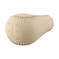 5 Speed Beige Leather Gear Shift Knob For Nissan For Patrol For Safari Y61 2004 - 2007 32865-EB30B, 32865-40U00, 33218-32J07