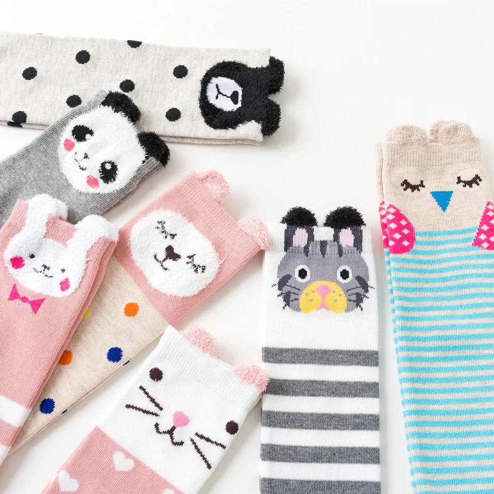 

Korean 3D Cute Cartoon Ears Stockings for Girls Boys Spring Autumn Knee High Long Children Socks Leggings Clothes Accessories