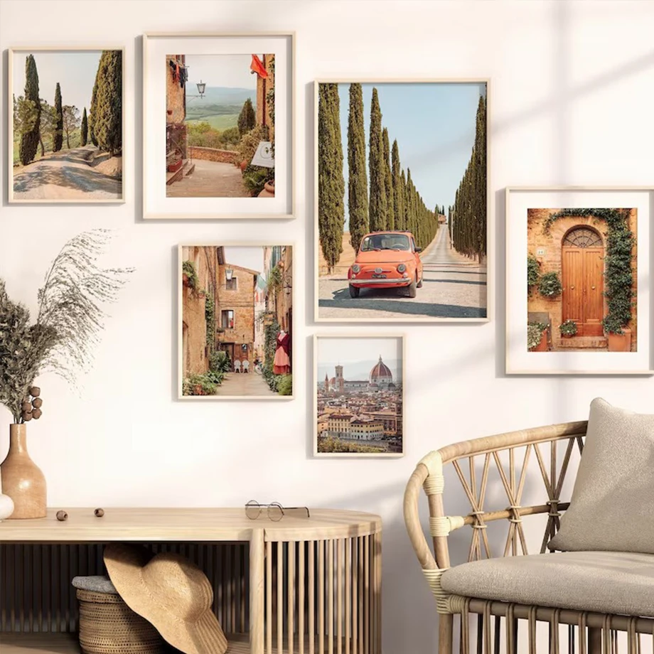 Italy Tuscany Countryside Photography Mediterranean European Cityscape Poster Canvas Painting Wall Art Pictures Home Decor