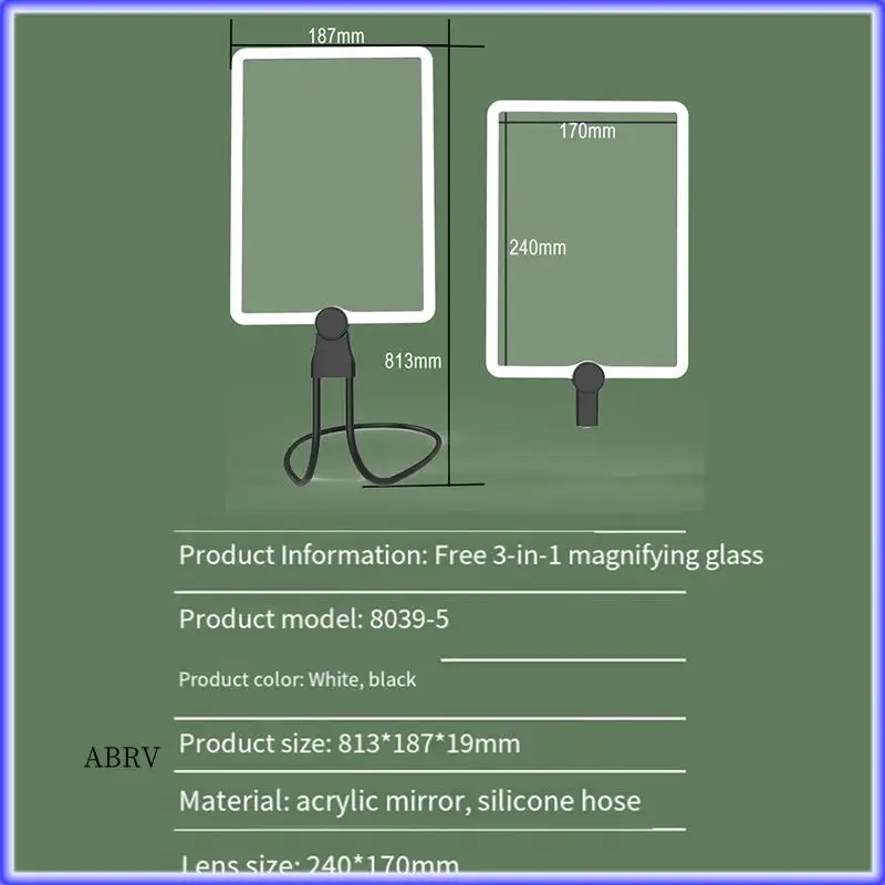 

Highly Recommended-Black Plastic 1.8X Rechargeable Hands Free Magnifying Glass With Light, Gooseneck HD Magnifier For Neck Wear