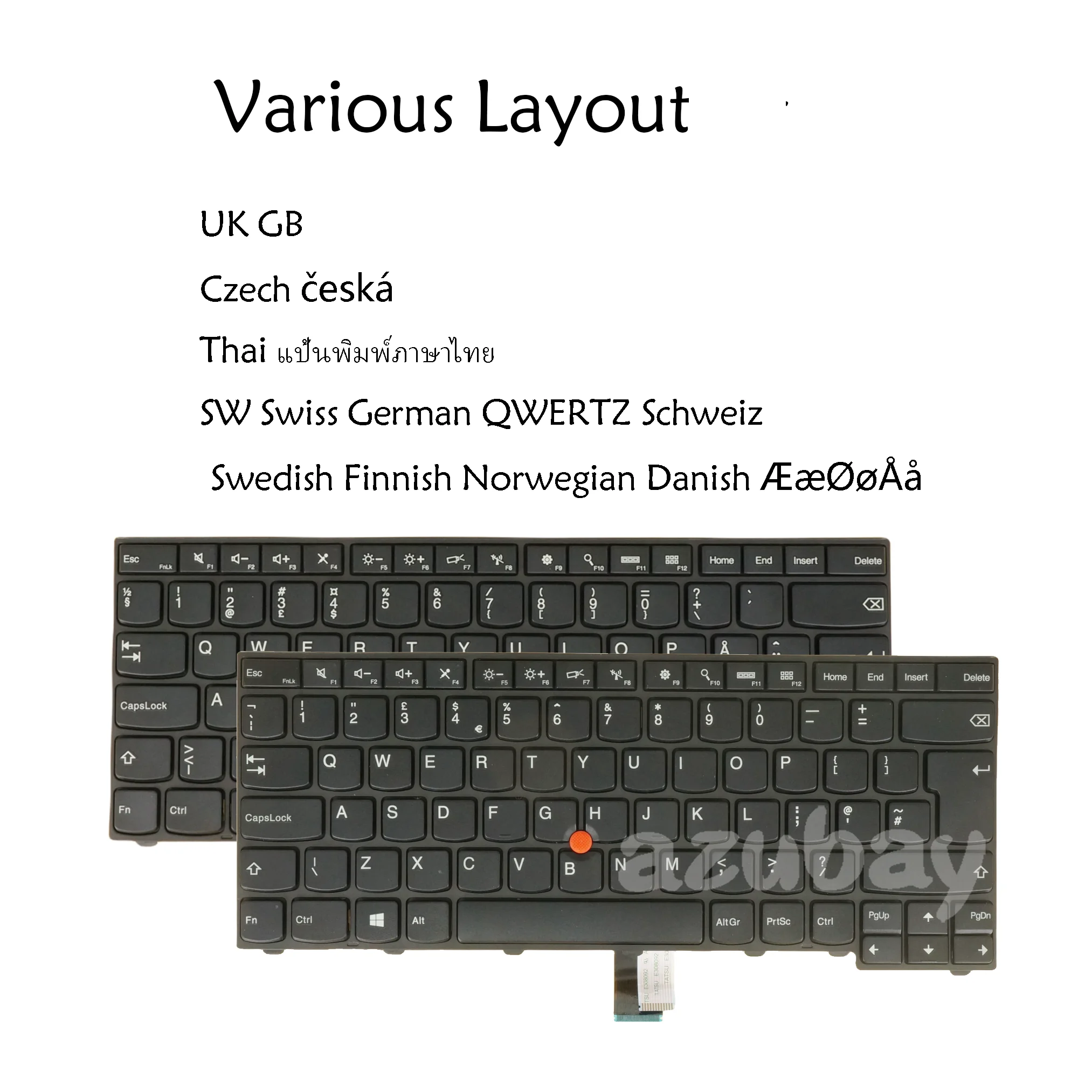 Laptop Keyboard for Lenovo Thinkpad T440 T440P T440S T431S T450 T450S T460 Swedish Finnish Danish Norwegian UK Thai Czech Swiss