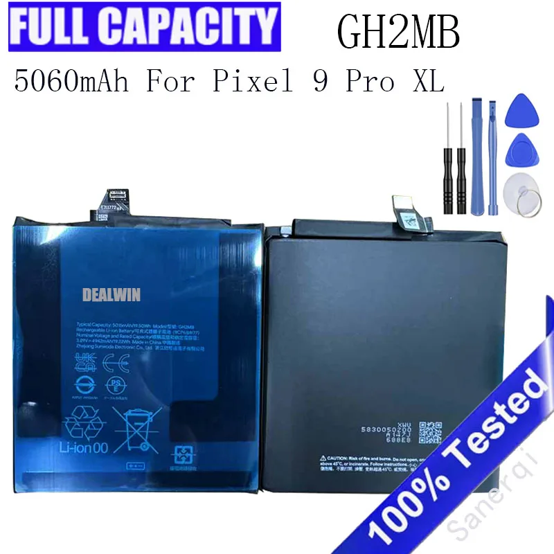 100% New Battery GH2MB 5060mAh Factory Replacement Mobile Phone Battery For Pixel 9 Pro XL 9pro XL Battery Bateria + Tools