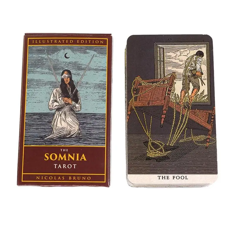 The Somnia Tarot Cards Divination Tools Standard Fortune Telling Tarot Decks for Board Game Fate Divination Gathering playing