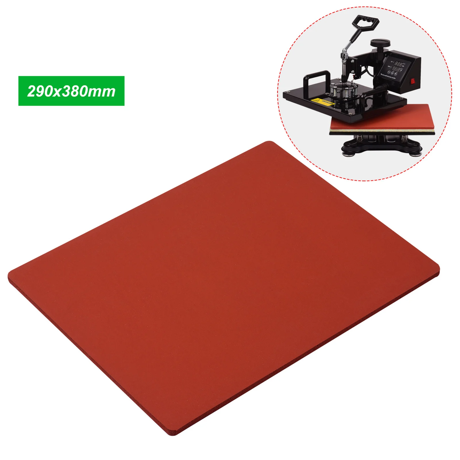 Heat Pressing Mat Silicone Rubber Pad 290*380*8mm High Temperature Resistant Plate Compatible with Easy Press 2 for Heat Press