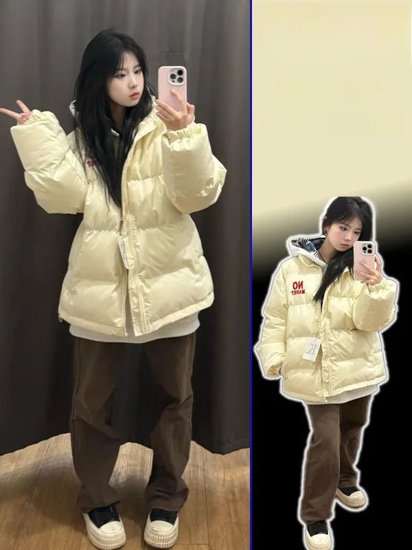 

Spring Autumn Lazy Sle Versatile Slimming Cotton Jaet Women plus Size Design Letter Embroidery Large Bread Coat