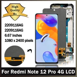 TFT/Ori For Xiaomi Redmi Note 12 Pro 4G LCD ‎2209116AG, 2209116AG Display Touch Screen Digitizer Assembly Repair Replacement