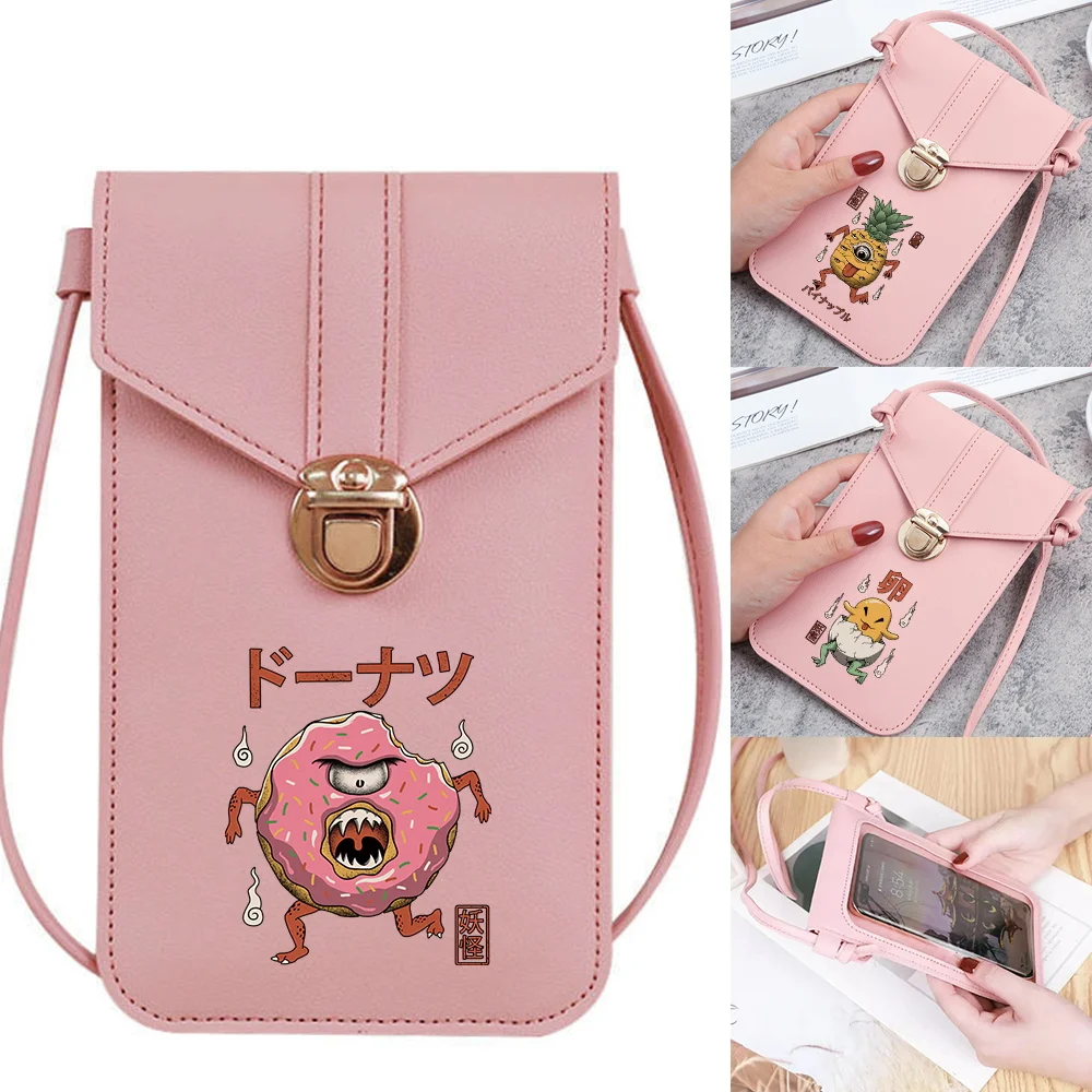 

Mobile Phone Pack Cute Monster Printing Series Luxury Design Crossbody Bag New Women Simple Portable Fashion Cell Phone Bag