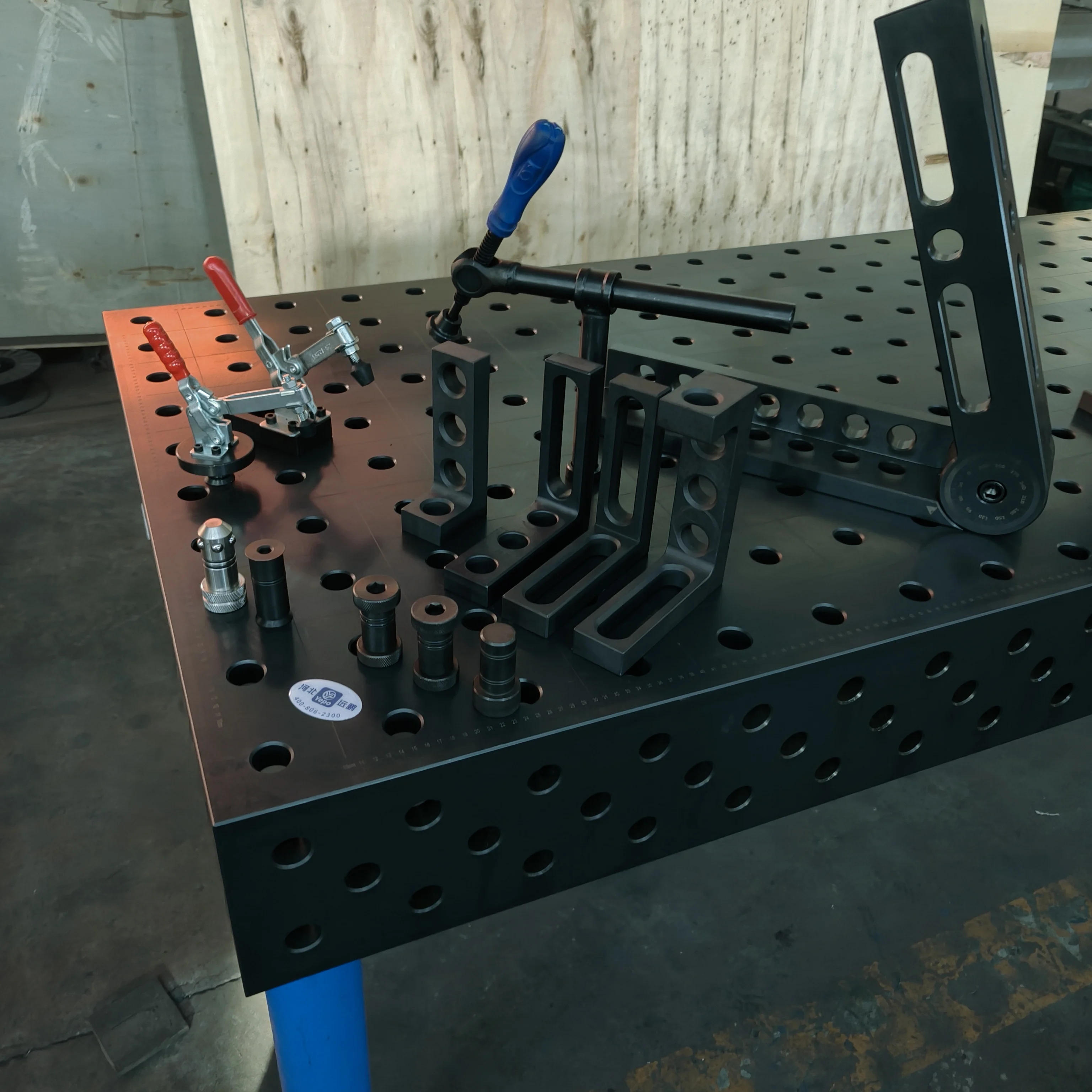 Portable Mobile Steel Workbench with High Capacity Universal Welding Table for Sheet Metal Fabrication Sawing for Solder Usage