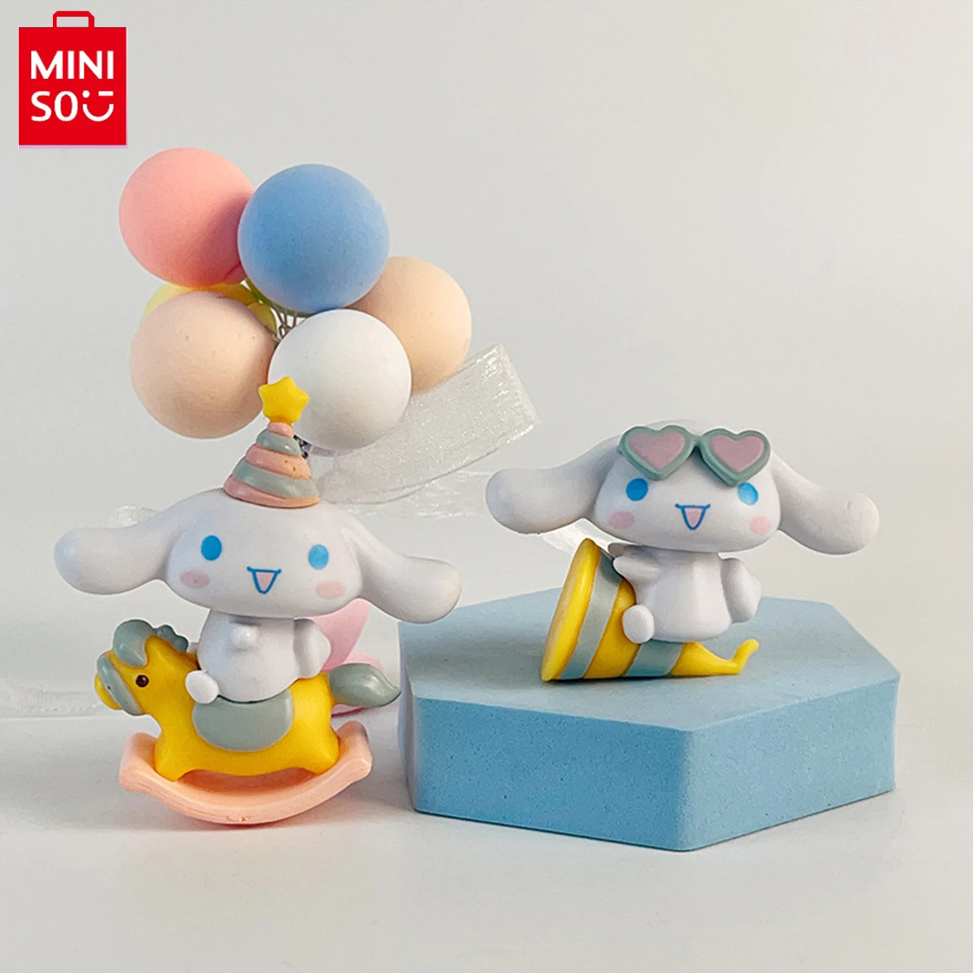 6pcs Kawaii MINISO Anime Figure Cinnamoroll Kuromi Doll Strawberry Bear Action Figures DIY Cake Decorate Toys Gifts For Children