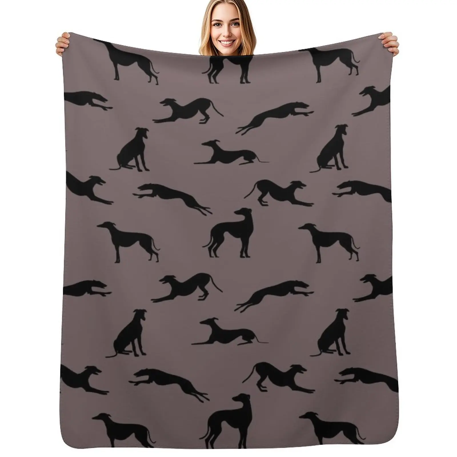 

Greyt Greyhound Silhouettes - 776366 Throw Blanket Stylish Warm Blanket for Living Room Bedroom