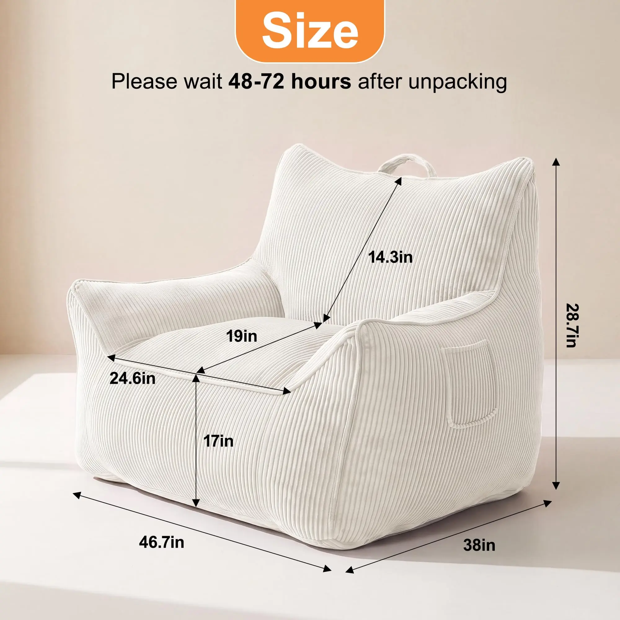 Bean Bag Chair for Teens&Kids Memory Foam Bean Bags for Adults
