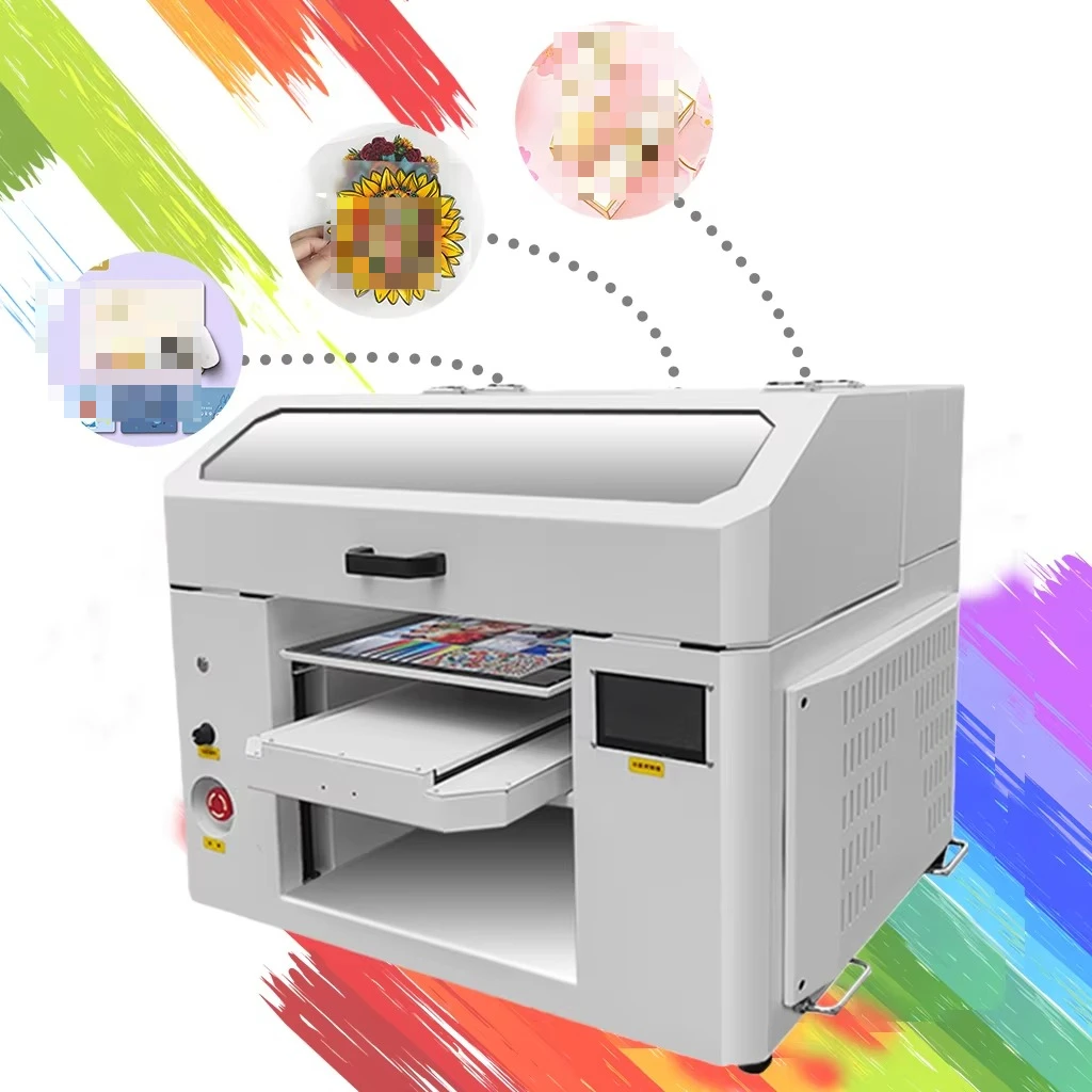 Cheap 3360 A3 Desktop Mini UV LED Printer Flat 3D Embossed CMYK White Inkjet Printer Sui  for Acrylic Wood DTF Stickers