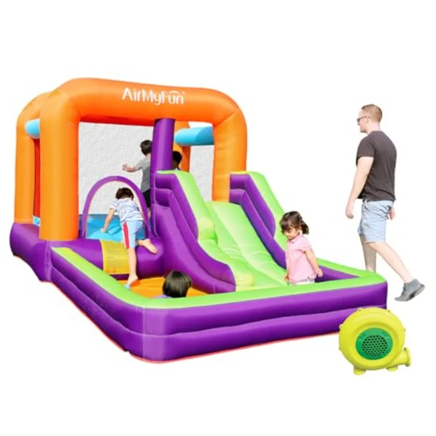 

Inflatable Bounce House for 3-6 Indoor Outdoor Jump Castle with Blower Ball Pit Bouncy Castle Red