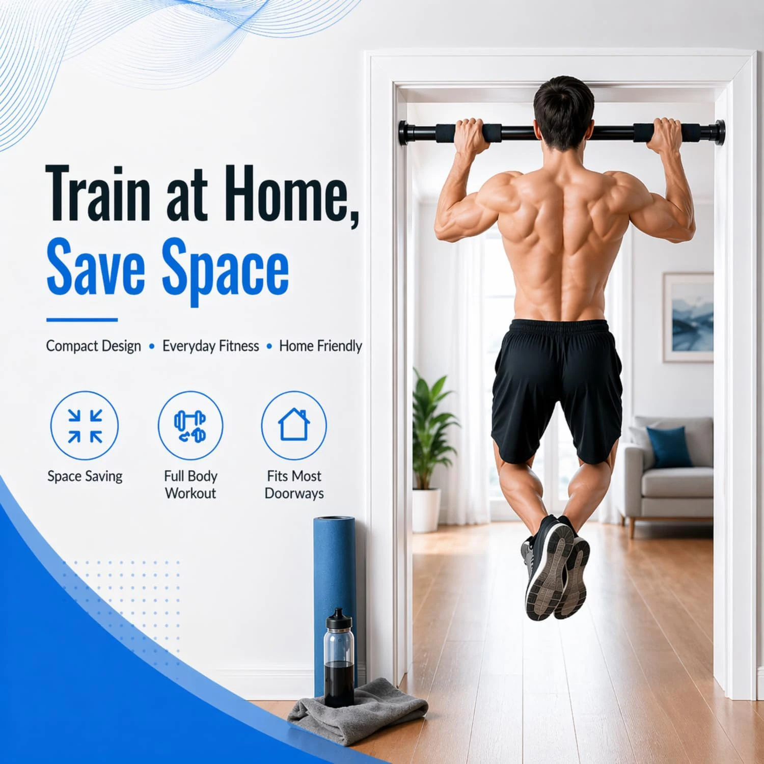 Door Horizontal Bar Home Indoor Wall Punch-Free Pull-Up Rack Door Frame Pull-Up Device Home Single and Parallel Bars image 4