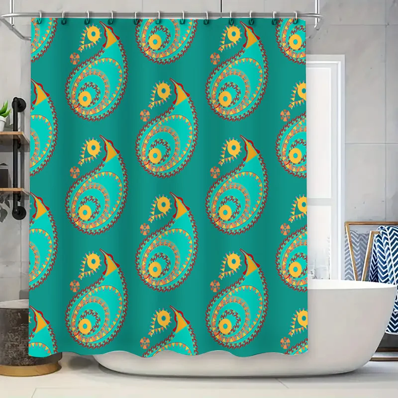 

Vibrant Blue Circular Shower Curtain with Eye Design Bathroom Decor for Home Improvement Projects in Bathrooms on