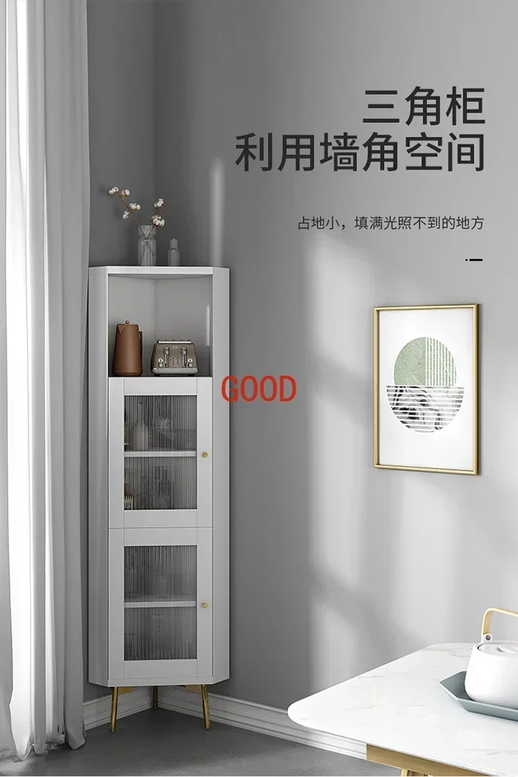 Nordic Light Роскошь и простота Современный белый угловой шкаф Гостиная Спальня Угловой треугольный винный шкаф