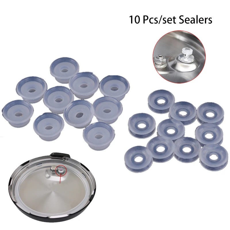 10pcs/set Silicone Ball Valve Seal Ring Pressure Cooker Float Valve Seal Rings Non Toxic Sealer Gasket Pressure Cooker Parts