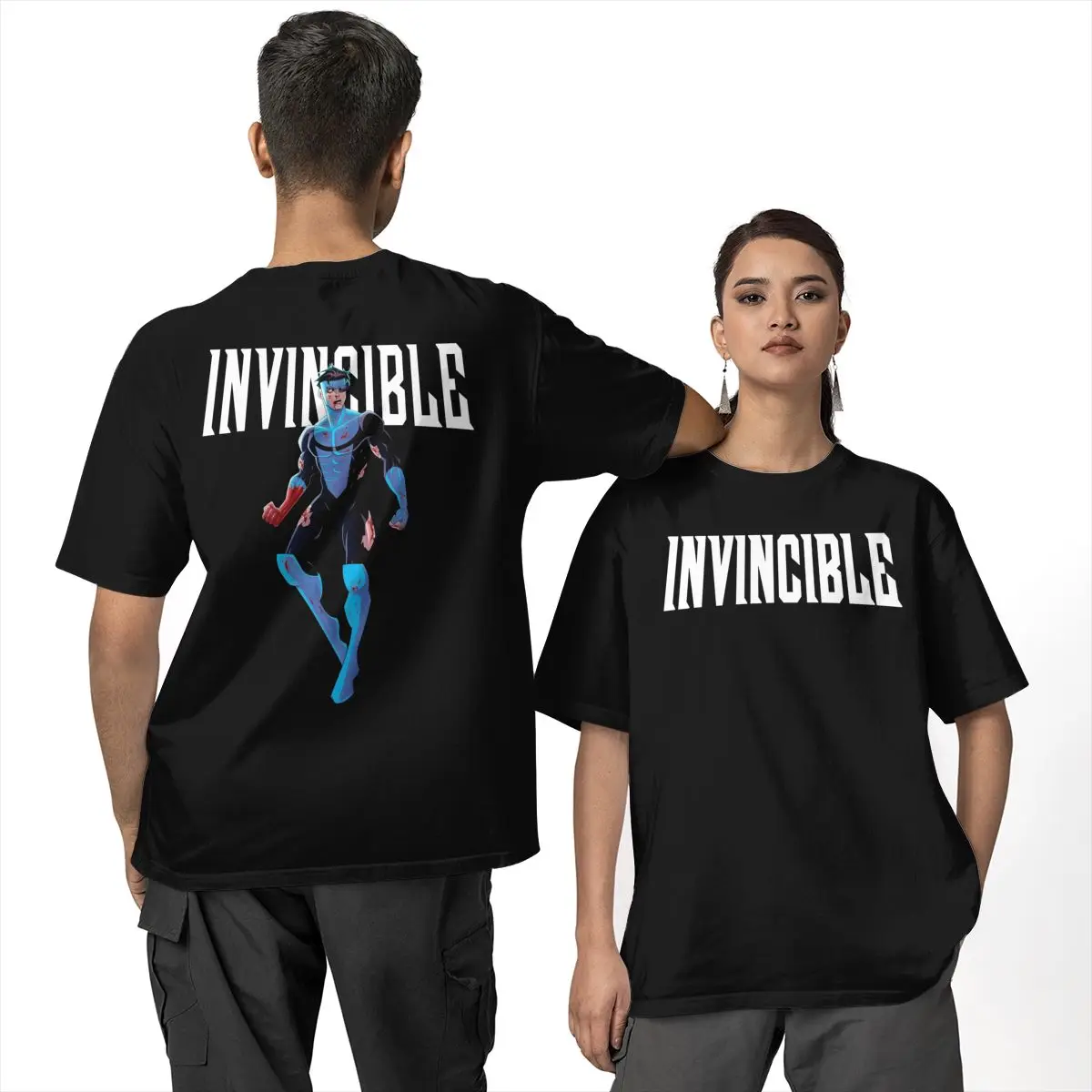 

Invincible T Shirt Anime Hipster T-Shirts Short Sleeves Y2K Basic Tops Summer 100 Cotton O Neck Oversize Top Tees
