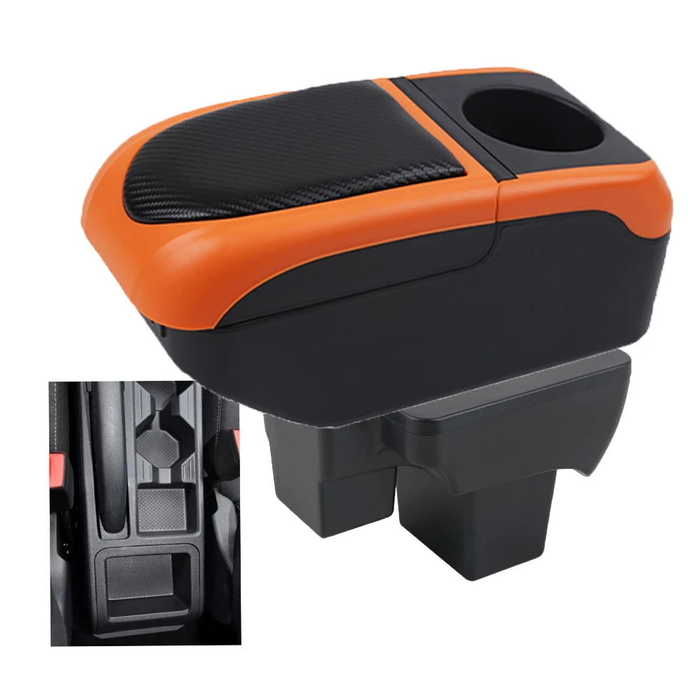 

For Car Volkswagen VW Polo 2019-2024 Armrest Box Arm Elbow Rest Center Console Storage Case with Cup Holder USB Port