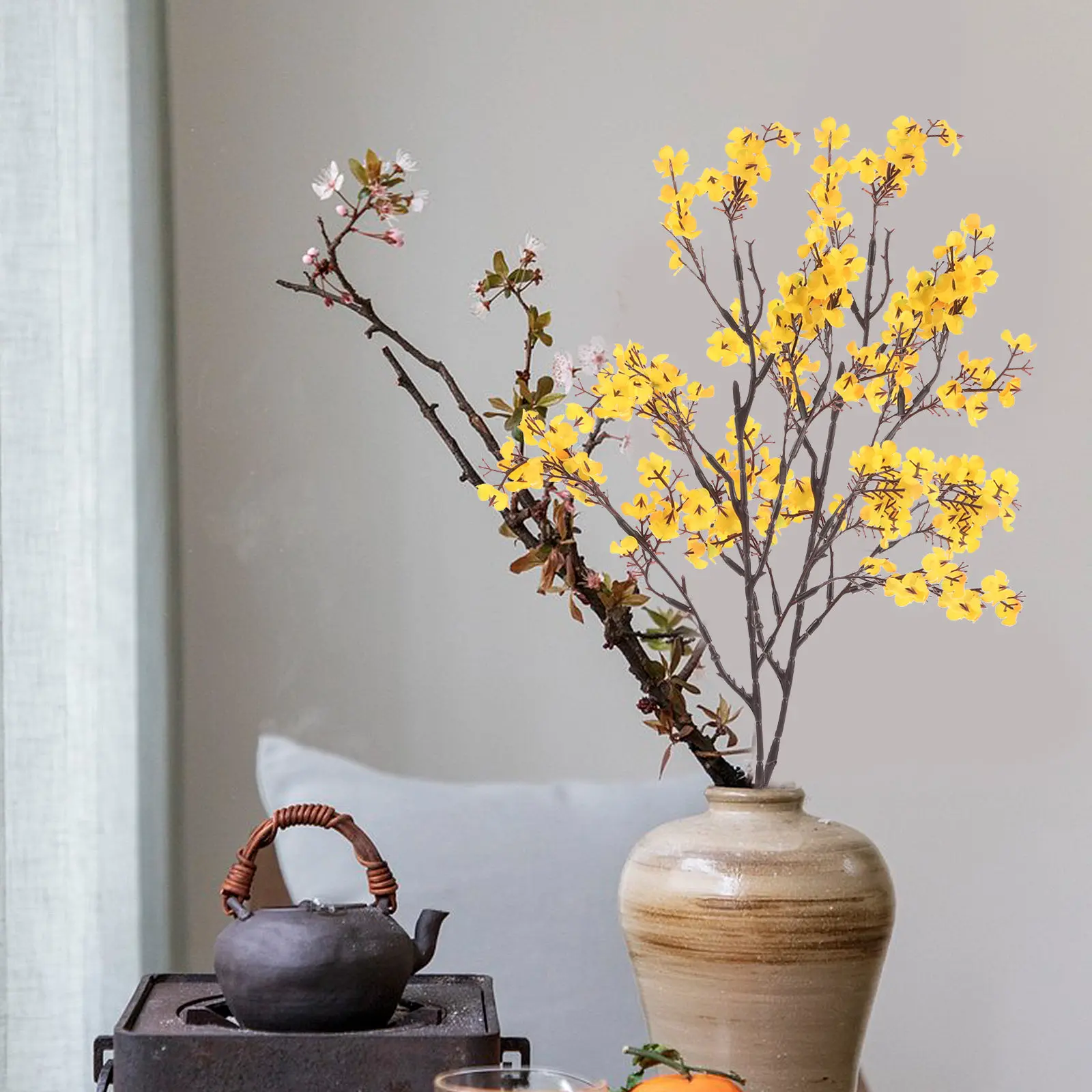 

24Pcs Lifelike Fall Artificial Flowers High Realism Cloth Autumn Faux Flowers for Indoor Table Centerpieces Living Room Decor
