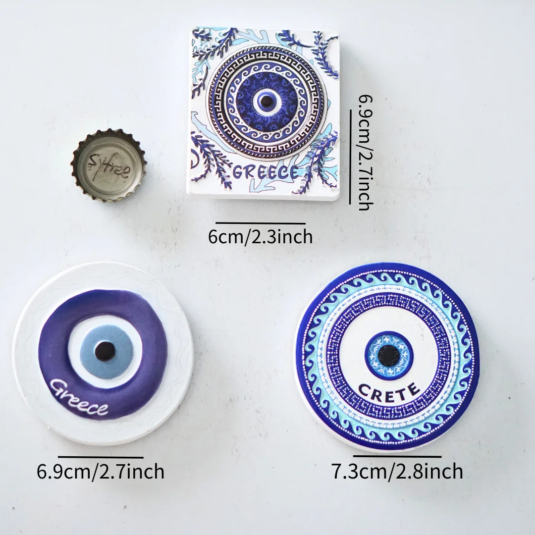 1pc, Greece Fridge Magnets, Greece Specialty Fridge Magnets, Crete Fridge Magnets, Greece Travel Fridge Magnets, White Blue Frid