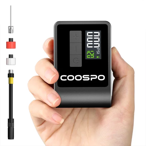 COOSPO Портативный электрический насос для велосипедов с LCD-дисплеем
