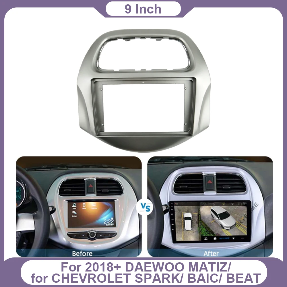 Para DAEWOO MATIZ/ CHEVROLET SPARK/ BAIC/ BEAT (9 pulgadas) 2018+ - Marco de panel de radio de coche Android MP5 estéreo 2Din
