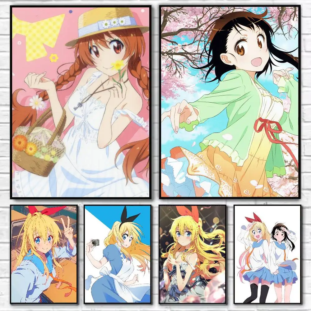 N-Nisekoi Poster Self-adhesive Art Waterproof Paper Sticker Coffee House Bar Room Wall Decor