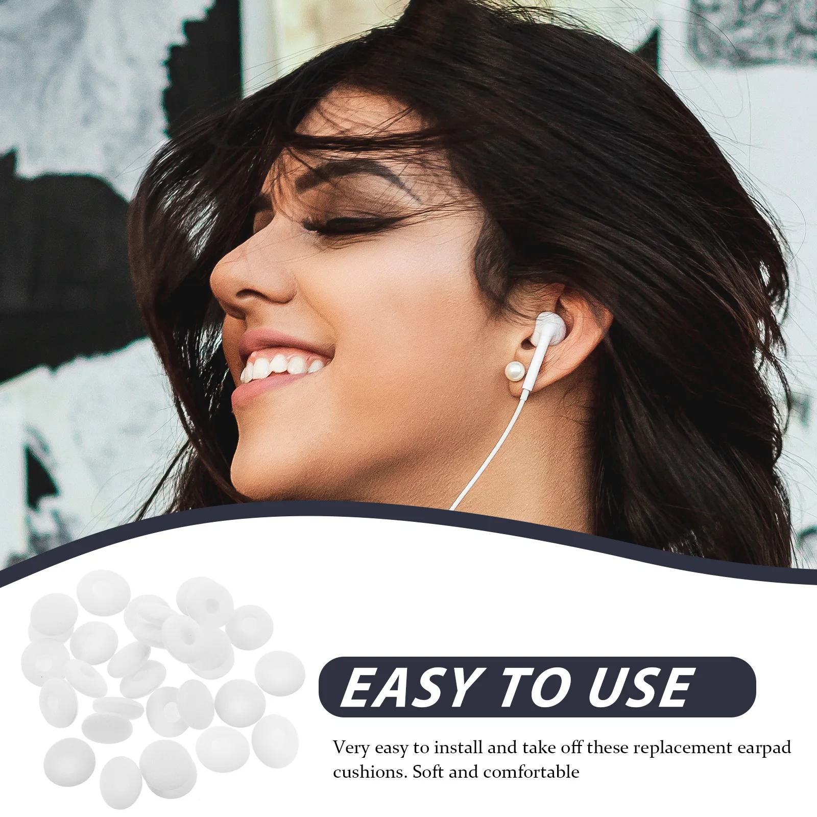 

50pcs Replacement Sponges Earbuds Breathable Ear Pad Cushions Earphone Earpads Reusable Pads For Earphones Earphone