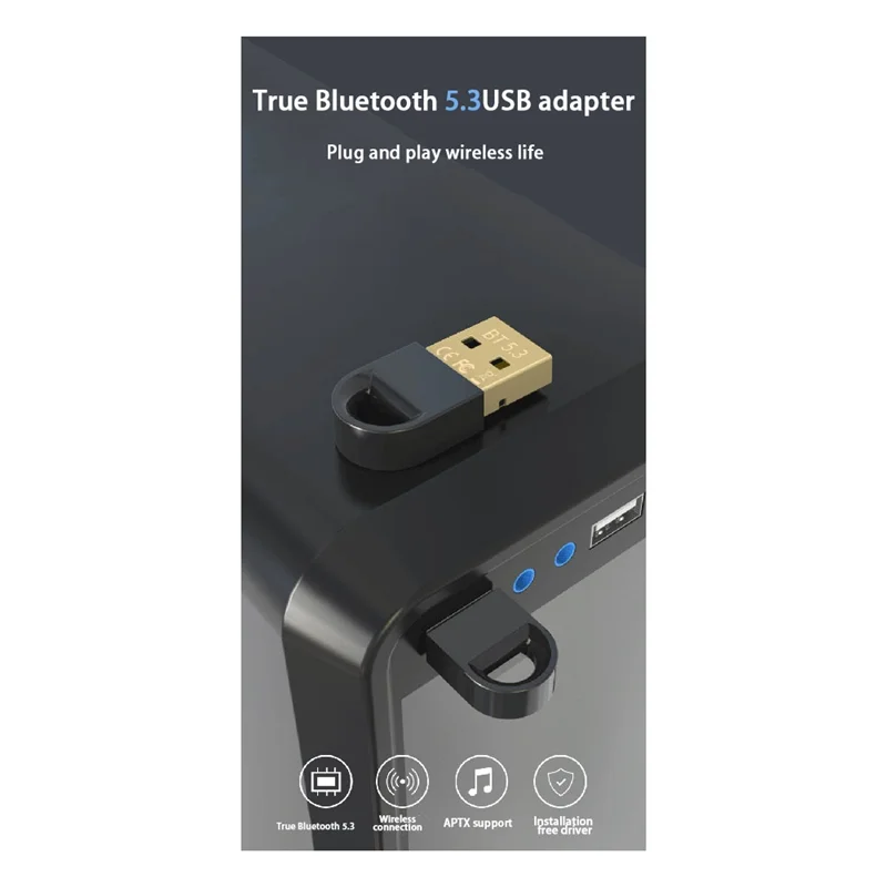 USB Bluetooth 5.3 Adapter USB Desktop Computer Bluetooth Receiver Keyboard Mouse Bluetooth Transmitter