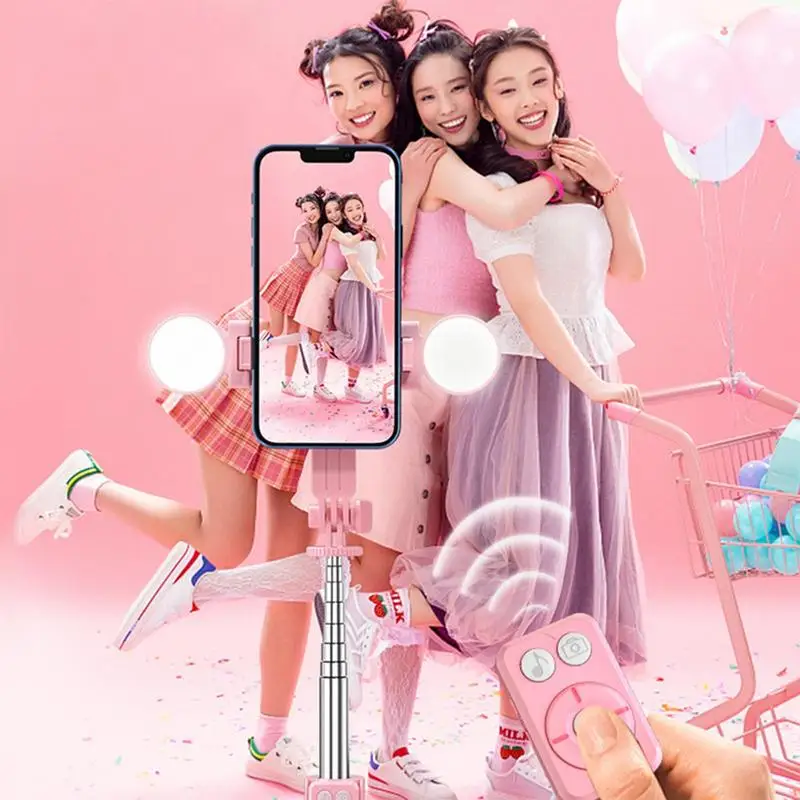 원격 셀카봉 휴대폰 삼각대, 무선 원격, 긴 확장형 휴대폰 삼각대, 원격 및 조명