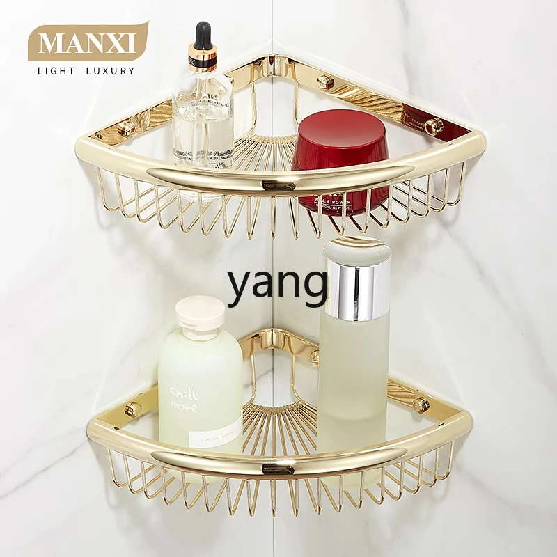 

CX all-copper bathroom triangle basket bathroom rack wall without punching