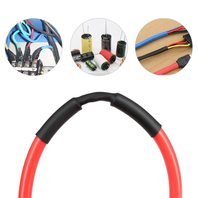2M Diameter 0.6 0.8 1 1.5 2 2.5 3 3.5 4 4.5 5 5.5 6 mm Polyolefin Heat Shrink Tube 2:1 Shrink Ratio Insulated Cable Sleeve