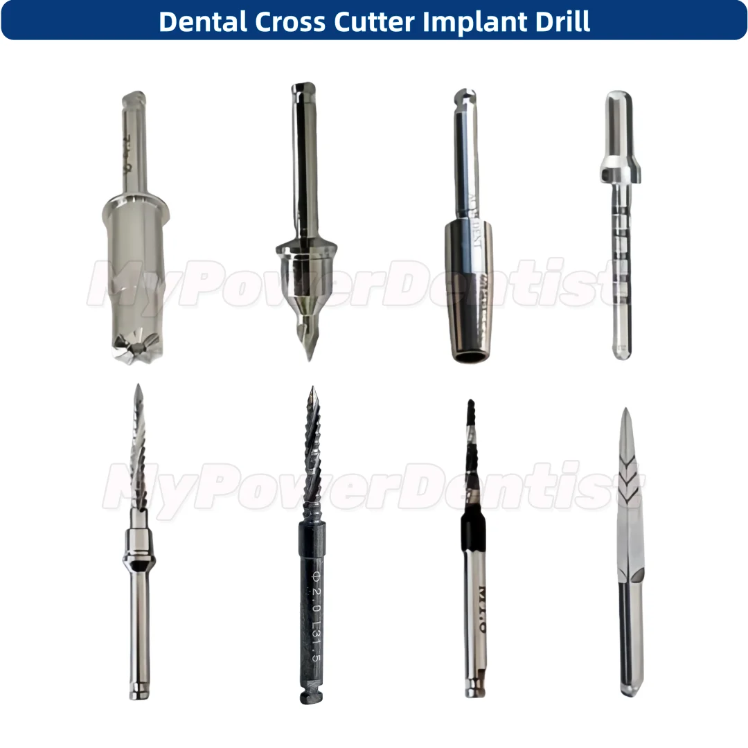 Dental Cross Cutter Implant Drill Bone Cut Debri Blade Dental Initial Drill Exdender Guide Bar With Hole 8Size