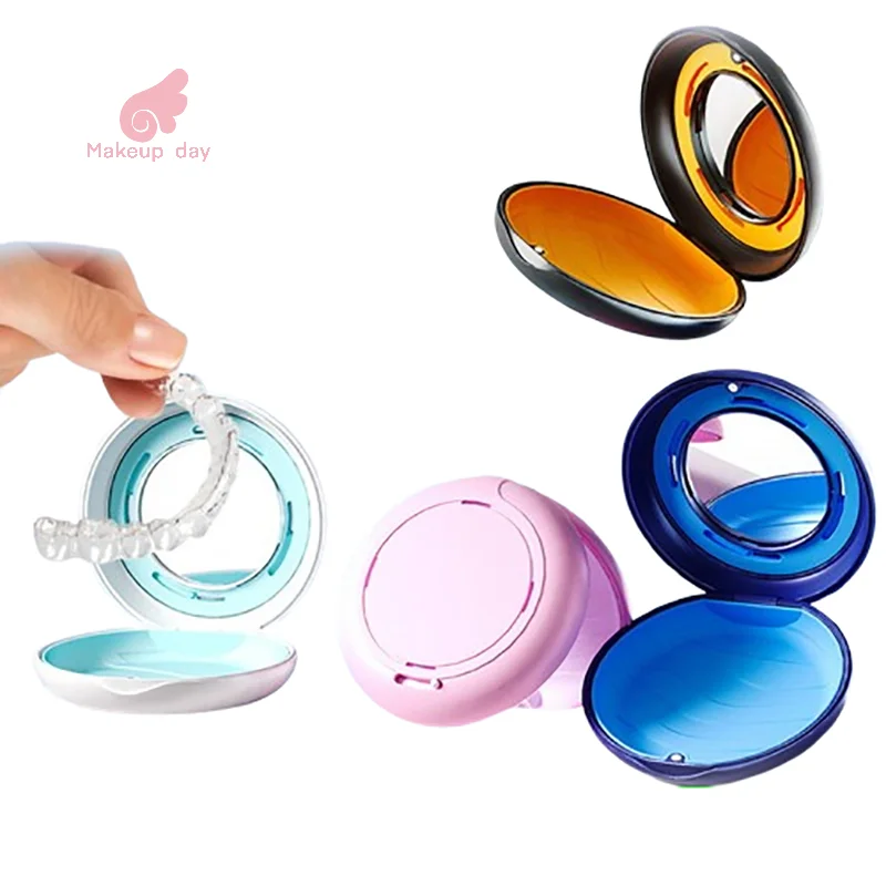 

Orthodontic Case Dental Invisible Braces Retainer Box With Mirror Mouth Guard Denture Storage Aligner Case Oral Hygiene Organize