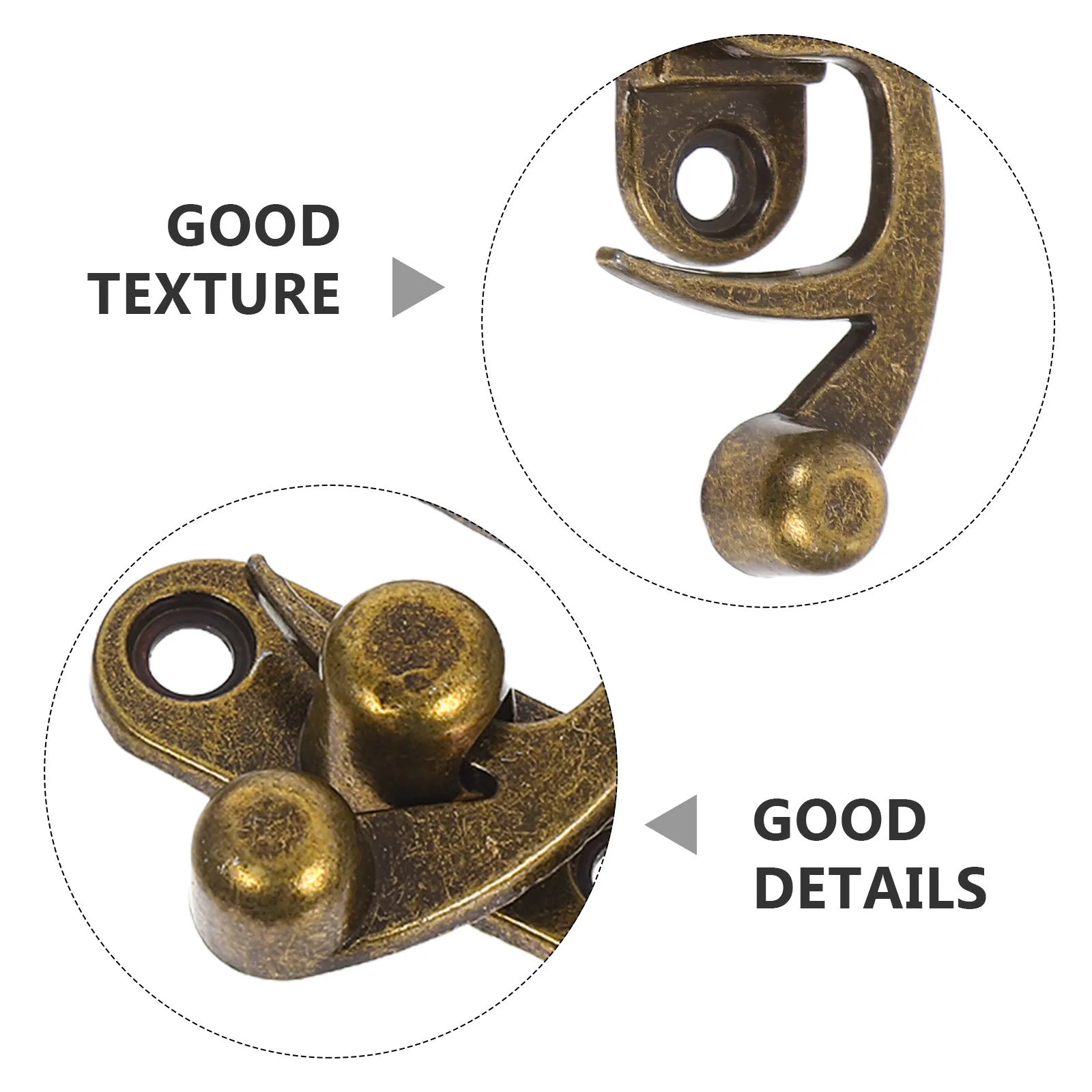 8Pcs Zinc Alloy Bull Horn Latch Vintage Retro Clasp Lock for Jewelry Boxes Wooden Storage Cases Travel Cases Cabinet Hardware