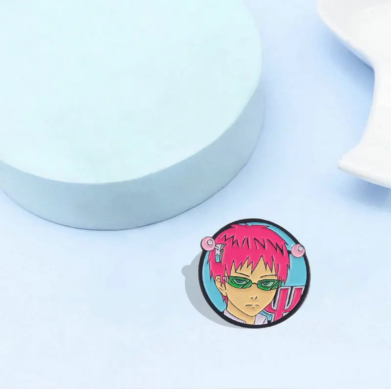 10 PCS / LOT Saiki Kusuo No Psi Nan Enamel Pins Custom Movie Anime Brooches Bag Clothes Lapel Pin Film Cartoon Jewelry 