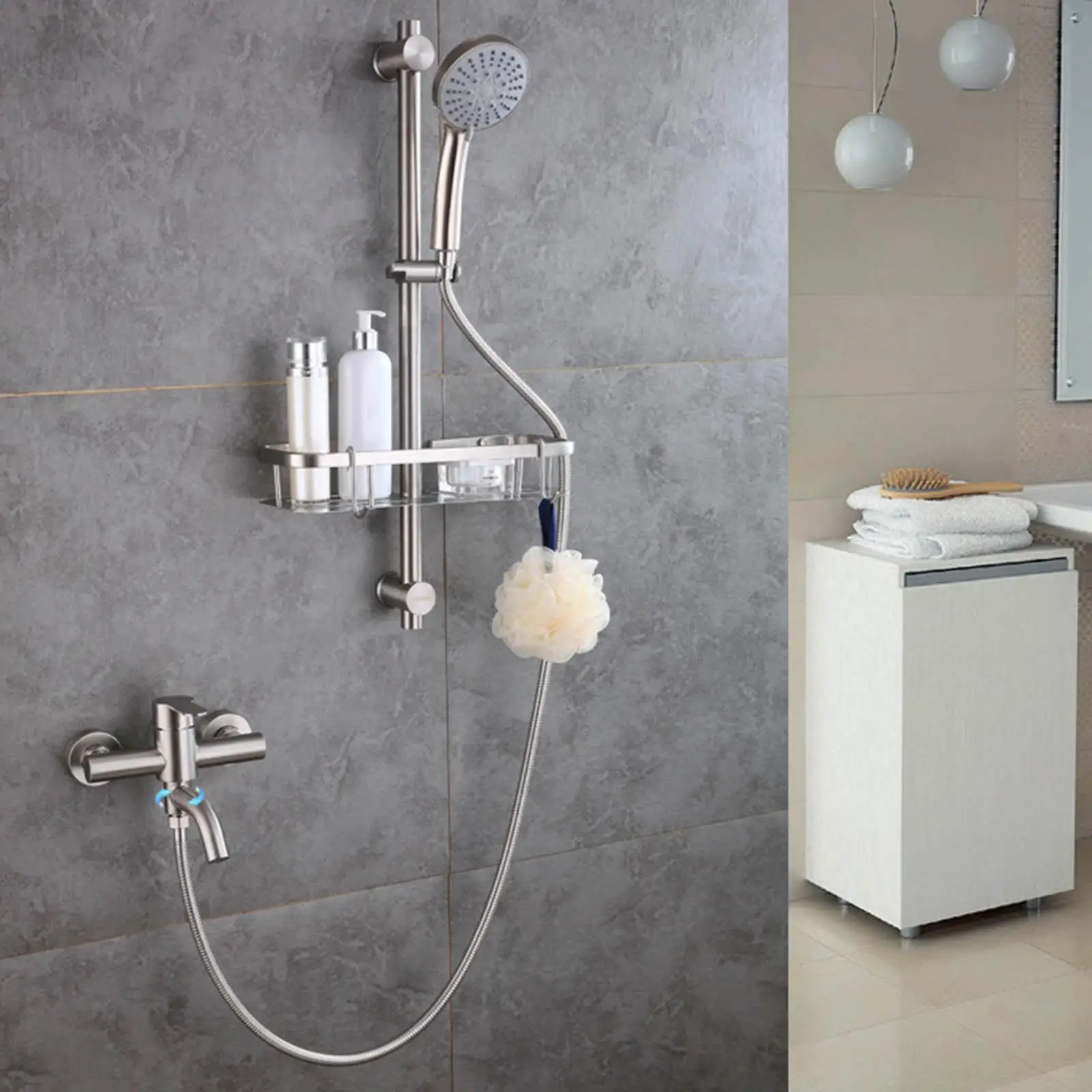 

Stainless Steel Shower Mixer Faucet Surface Brushed Hole Spacing 150mm Hot Cold Tap