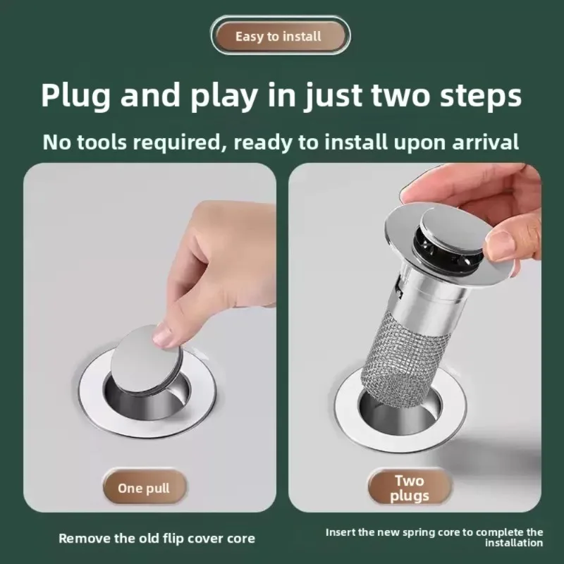 Universal Washbasin Pop‑Up Drain Filter Stainless Steel Mesh Anti‑Clog Insect Proof Sink Hair Catcher Bathroom Drain Stopper