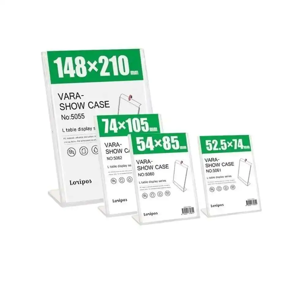 5-pack Reap Vara Ps L-shape Desk Sign Holder Card Display Price Tag Menu Service Label Office Club Business School Restaurant
