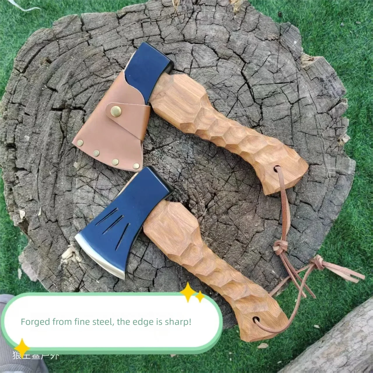 American Hickory Camping Axe Wholesale - Customizable BC Bushcraft Mini Hatchet Wood Splitter Survival Tool - view 5