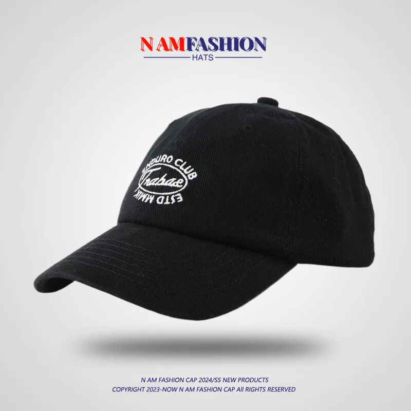 Simple Embroidered Letter Baseball Cap Women's Three-Dimensional Peaked Cap Men's Sun Protection Pure Cotton Soft Top Cap