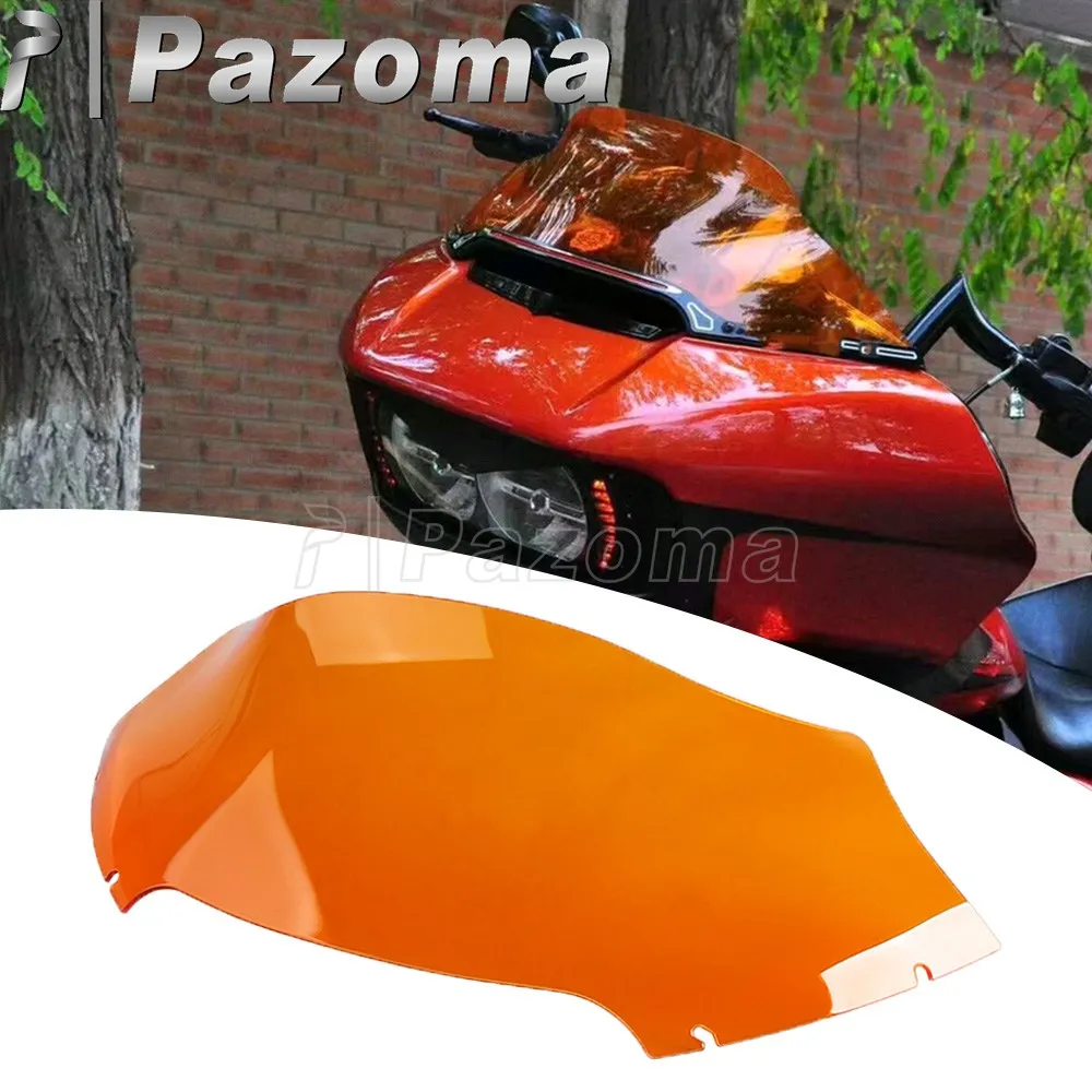 

Orange Windshield Motorbike Front Wind Shield Upper Fairing Windscreen Deflector For Harley Touring Road Glide FLTRX 7inch/9inch