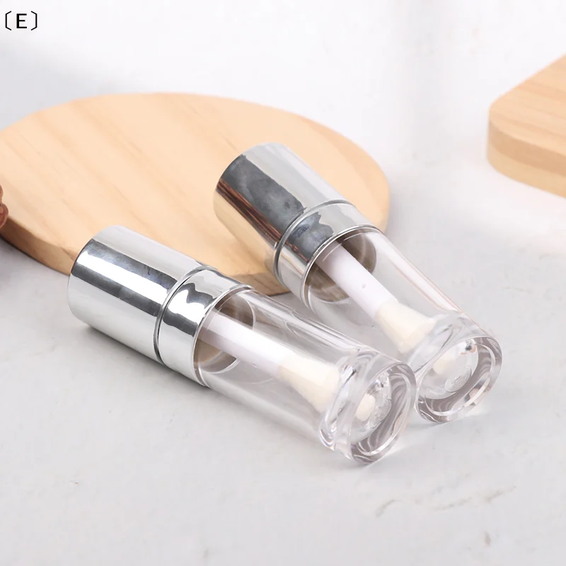 

〔E〕8ML Electroplated Silver Lip Gloss Tubes Big Brush Plastic Lip Balm Tube Lipstick Mini Sample Cosmetic Container Sample Bottl